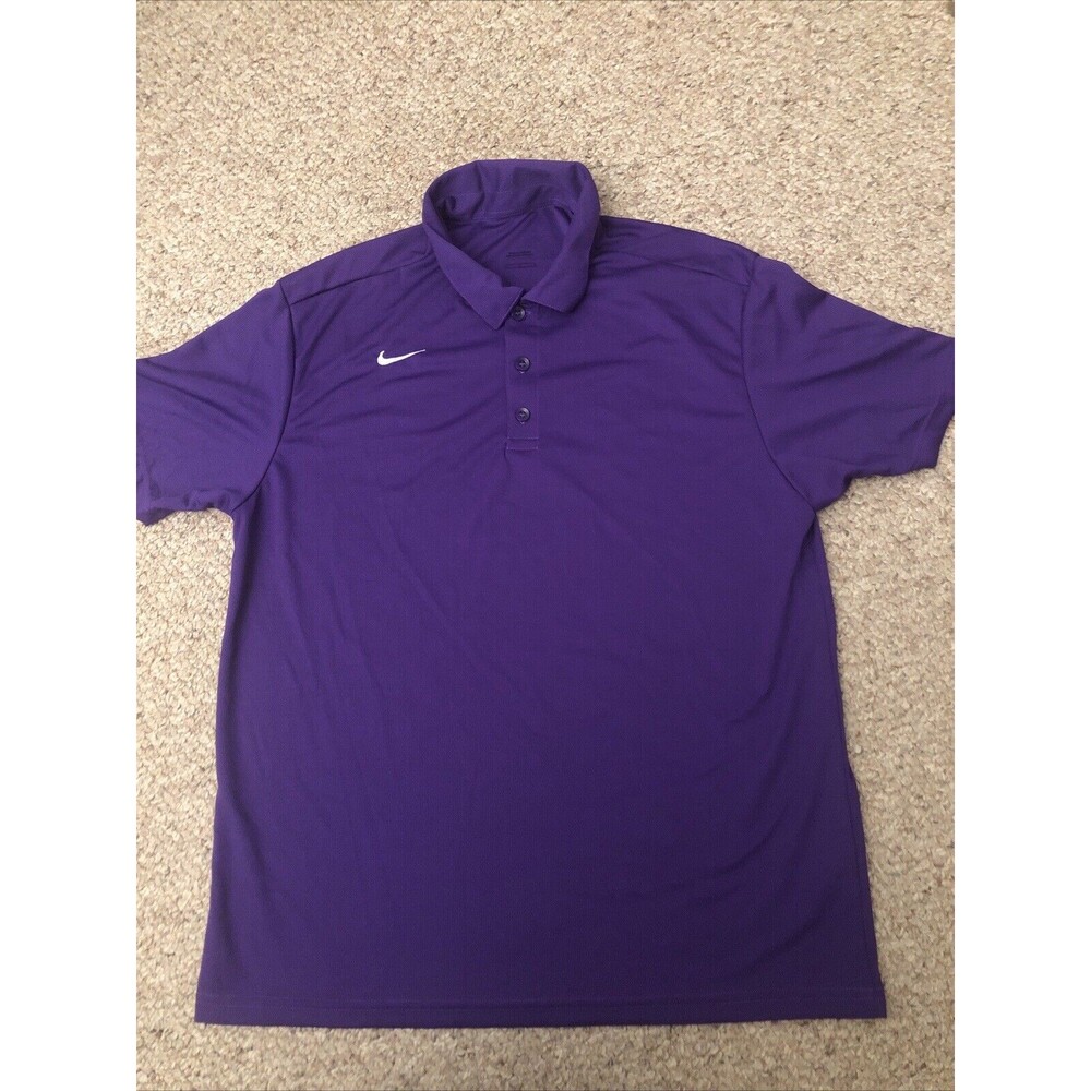 Nike Shirt Mens XL Short Sleeve Purple Collared Polo Dri-Fit NWOT